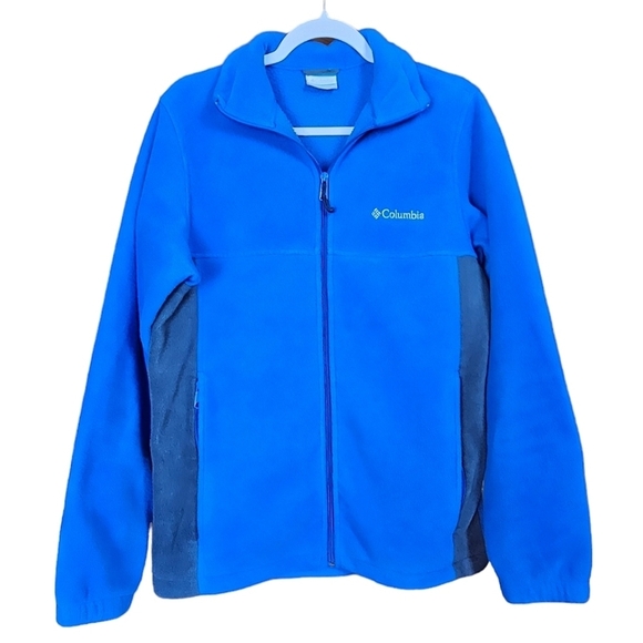 Columbia Other - COLUMBIA Men's Full Zip Long Sleeve Fleece Blue & Black Jacket Size S